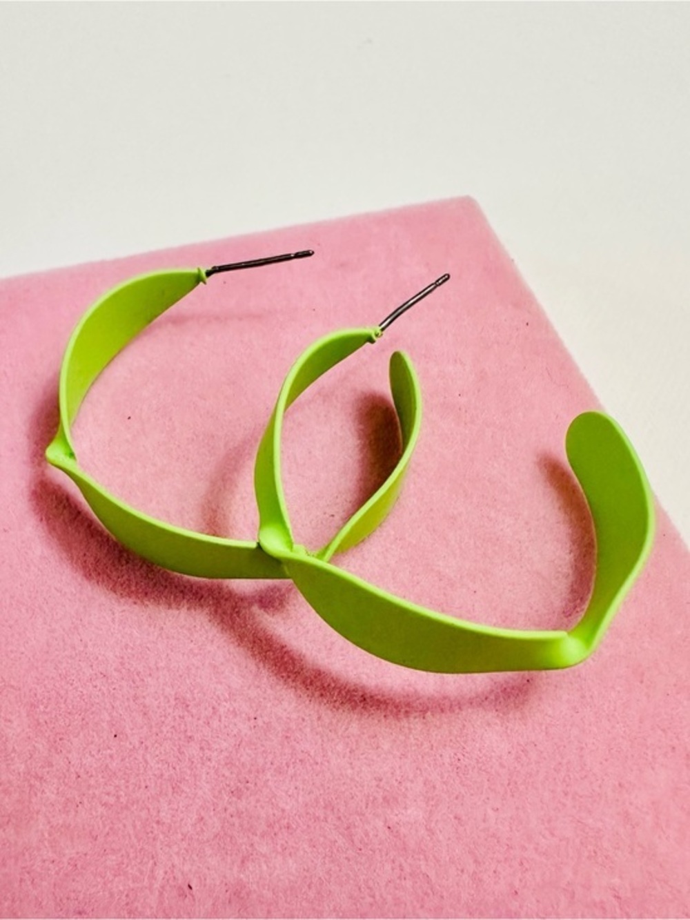 Neon Green Hoop Earrings